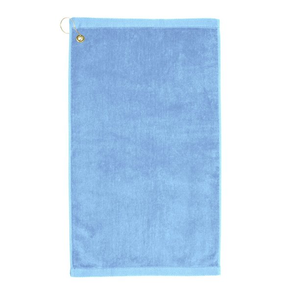 Towelsoft Premium 16 inch x 26 inch Velour Golf Towel with Corner Hook &Grommet Placement-Light Blue Golf-GV1201CL-LGHTBLU